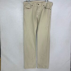 Vintage Y2K Diesel Safado 0834J Jeans Mens 34x32 Beige Button Fly Slim Straight